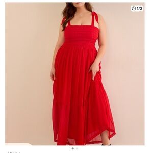 ARULA Vibrant Red Maxi Dress
